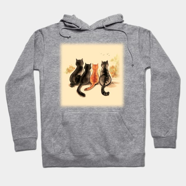 Cats family window view Hoodie by juliewu